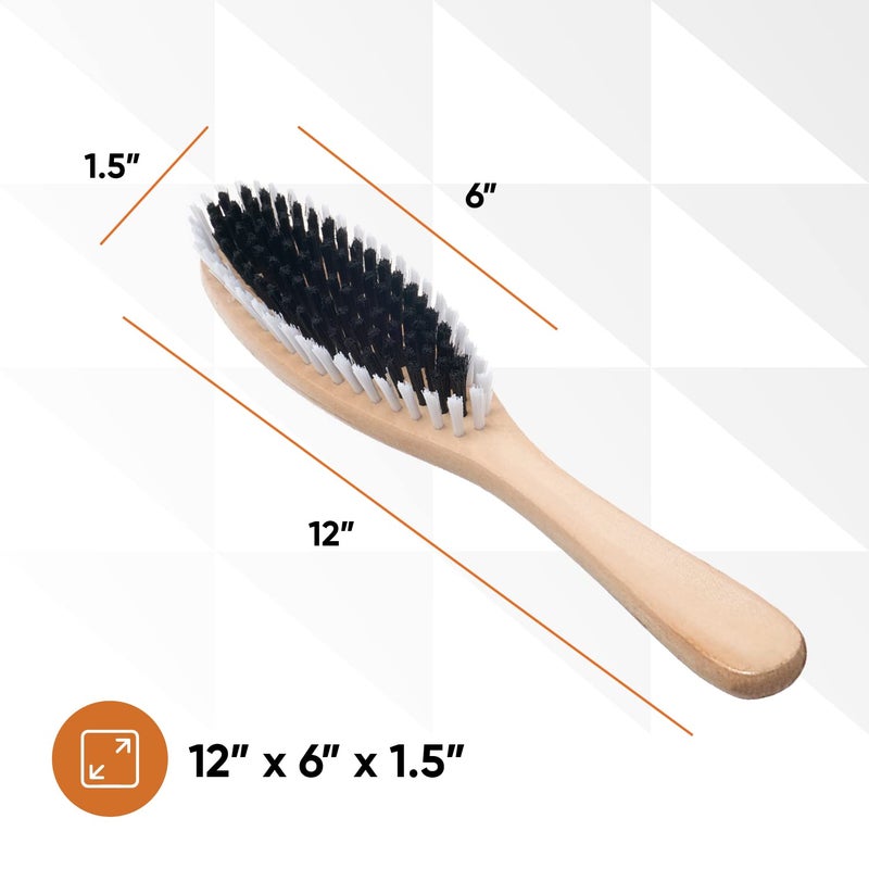Superio Clothes Brush Garment Brush Sturdy Bristles, Garment Lint Remover, Wool Suits, Lint Brush, Pet Hair Removel, Suede, Dust, Hat Brush Durable Wood Handle. by Superio - Image 2